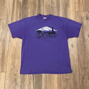 Vintage Purple McCloud California Mountain Nature Destination T Shirt Size Large